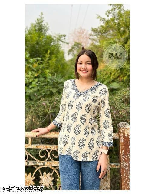 Women Trending Royal printed short Kurti